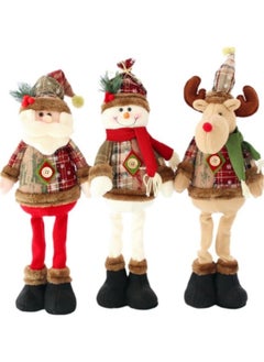 Buy 3-Piece Decoration Standing Plush Ornaments, Telescopic Length Standing Doll for Table Fireplace Home Decoration in UAE