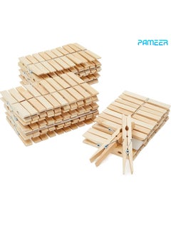 Buy Wooden Clothespins Natural Bamboo Clothes Pegs Anti Rust and Moisture Resistant Wooden Craft Pins Durable Clothing Clips with Strong Grip Holders for Laundry Cloth Drying Pack of 60 Pieces in UAE