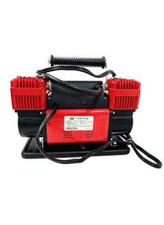 Buy Professional 2-Cylinder Air Compressor For Inflating Car Tires, 12V, 150 PSI, With 300 L/Min Capacity And Air Pressure Gauge. in Saudi Arabia