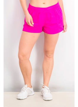 Buy Women Drawstring Plain Board Shorts, Pink in Saudi Arabia