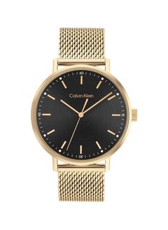 Buy Analog Round Waterproof  Wrist Watch With Gold Strap 25200049 in UAE