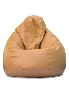 Buy XL Faux Leather Multi-Purpose Bean Bag With Polystyrene Filling Beige in UAE