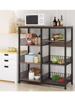 Buy 4 Tier and 2 Basket Multipurpose Kitchen Storage Microwave Oven Stand Rack Spice Organizer in UAE