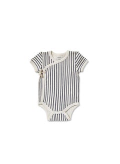 اشتري Stripes Away Short Sleeve Kimono Onepiece Ink 36 Months Multicolor في السعودية