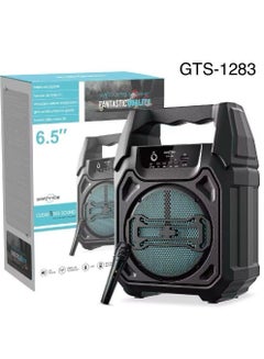 Buy KTS Speaker GTS-1283 wireless speaker outdoor karaoke speakers wireless with wired microphone in Saudi Arabia