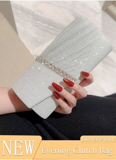 Buy Womens Evening Clutch Bag All-matching Pleated Handbag Exquisite Evening Clutch Bag Banquet Wedding Clutch Purse Fashion Pleated Clutch Purse For Women All-match Shoulder Bag Evening Clutch Bag in UAE