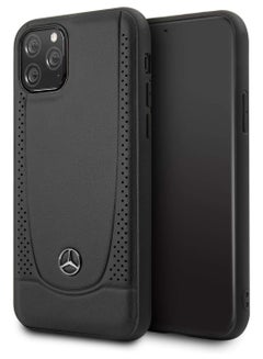 اشتري Mercedes Benz Perforation Leather Hard Case For iPhone 12-12 Pro - Black في مصر