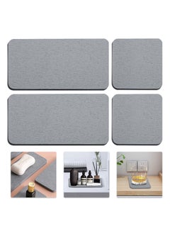 Buy Set of 4 Water Absorbent Diatomite Coasters Water Absorbing Stone Tray for Kitchen Bathroom Sink, Instant Dry Sink Organizer Efficient and Solution for a Dry and Tidy Home Dark Gray in Saudi Arabia