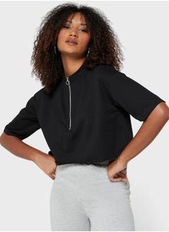 Buy Zipper Neck Crop Top in UAE