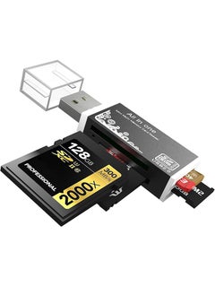 Buy Micro SD Card Reader, 4-in-1 SD Card Reader to USB Adapter, Mini Memory Card Reader for MS Duo/Pro, M2 Card, SDXC, SDHC, MMC, RS-MMC, Micro SDXC, Micro SDHC and TF Card, Smart All In One Card Reader in UAE