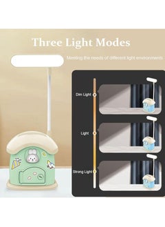 Buy Yawid Multi-Functional Desk Lamp Small Student Eyes USB Rechargeable Kids Saving Box Adjustable Right Candle Desk Lamp, Green in Egypt