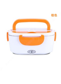 اشتري Stainless Steel Electric Lunch Box Water-free Office Office Office Staff Heat Preservation Heating Car Electric Lunch Box with Plug-in Electric Lunch Box Orange في الامارات