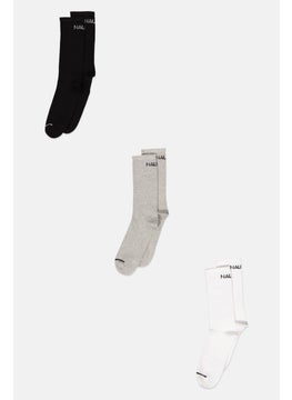 Buy Men 3 Pair Crew Socks, Black Combo in UAE