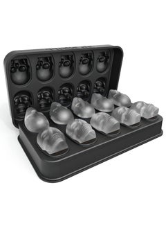 Buy 3D Skull Ice Cube Mold - Flexible Silicone Skull Ice Maker Mold - 10 Cavity Skull Ice Cube Tray with Funnel - Skull Silicone Mold for Baking, Chocolate, Candy and Resin in Saudi Arabia