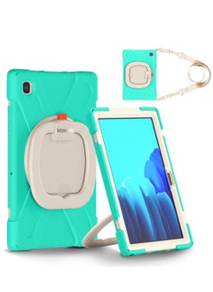 اشتري Moxedo Heavy Duty Shockproof Rugged Protective Colorful Case with 360 Rotating Kickstand and Shoulder Strap for Kids Compatible for Samsung Galaxy Tab A7 10.4 Inch (T500/T505) - Mint Green في الامارات