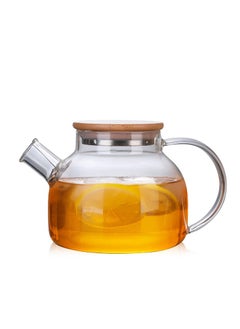 اشتري Glass Teapot Stovetop Safe, 1000ML Clear Teapots with Removable Filter Spout,Teapot for Loose Leaf and Blooming Tea في السعودية