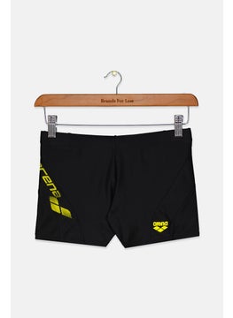 Buy Men Printed Drawstring Swimwear Trunk, Black and Yellow Combo in Saudi Arabia