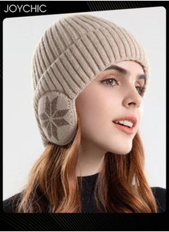 اشتري Korean Version Winter Warm Knitted Beanie Hat for Women Outdoor Cycling Ear Protector Windproof في السعودية