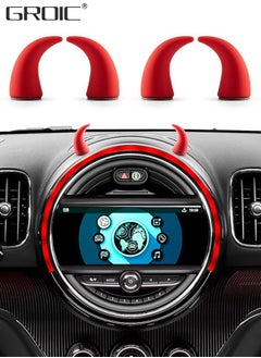 اشتري Devil Horns Car Steering Wheel Decal, 4pcs Cute Car Horns Decoration,3D Devil Bull Horn Car Interior Decoration Stickers,Car Steering Wheel Dashboard Car Accessories,Car Interior في الامارات