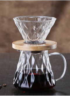 Buy V60 Coffee Dripper Set Coffee Server Pot Pour Over Coffee Tea Set Coffee Share Pot for Home for Office Heat Resistant Glass Clear Transparent 600ml in Saudi Arabia