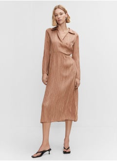 Buy Collar Wrap Detail Dress in Saudi Arabia