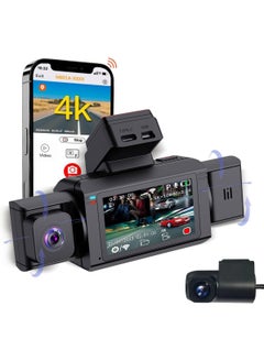 اشتري 3 Channel Dash Cam 4K+2k+1080P Front Inside Rear في الامارات