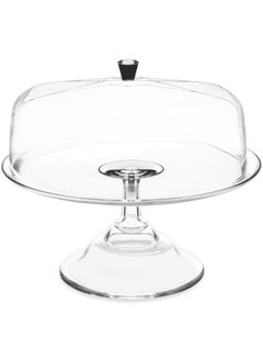 Buy Roma Serving Tray with Cover, Clear - 26x22 cm in UAE
