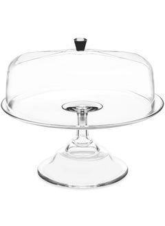 Buy Roma Serving Tray with Cover, Clear - 26x22 cm in UAE