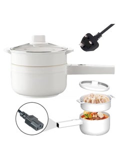 Buy 2L Electric Hot Pot with Steamer & Temperature Control, Non-Stick Electric Cooker Shabu Shabu, Electric Skillet, Frying Pan, Electric Saucepan, for Noodles, Egg, Steak, Oatmeal and Soup in UAE