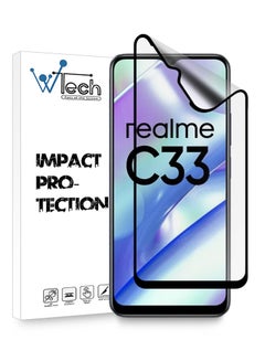اشتري واقي شاشة سيراميك مطفأ اللمعة لتغطية كاملة لهاتف Realme C33 4G / C35 4G شفاف / أسود في السعودية