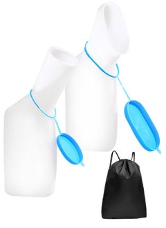 Buy 2Pcs Portable 1000 ML Potty Pee Bottle Male Female Mobile Toilet Potty Pee Urine Bottle with Storage Bag Reusable Emergency Urinal for Hospital Camping Car Travel Traffic Jam Queuing in UAE