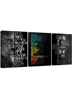 اشتري Motivational Office Wall Art Inspirational Canvas Wall Art Hustle Posters Wall Decor Entrepreneur Quote Wall Paintings Picture 3 Pieces Artwork for Bedroom Home Decor Wooden Framed 36 Wx16 H في الامارات