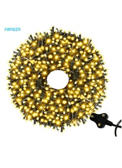 Buy Warm White LED String Lights Black Wire Plug-in 30mtr 300 LEDs String Home Decorative LED Strip for Christmas EID Ramadan Diwali and Wedding Parties Decoration Box Button Control 8 Modes in UAE