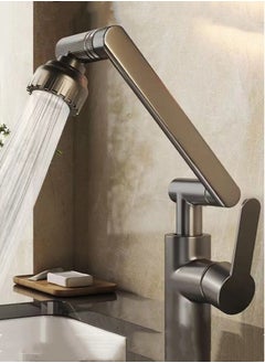 اشتري 1-Piece 2 Spraying Mode Sink Faucet 1080 Degree Rotating Faucet ABS Grey 35.5x5 cm في الامارات