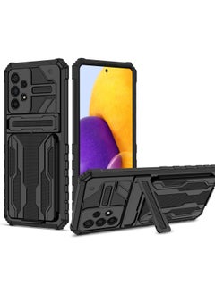 Buy Kickstand Shockproof Case For Samsung Galaxy A73 5G with Card Holder Black in Saudi Arabia