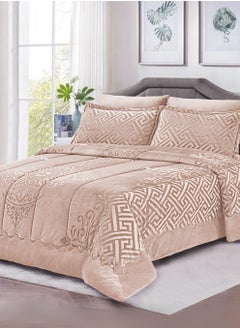 Buy Master Home Textile Velvet Comforter Sets, 4 Pcs Queen Size, Fits 160 x 200 cm Queen Size Bed, Soft, Warm in Saudi Arabia