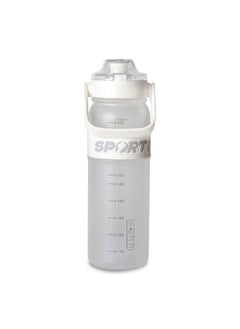 Buy EYUN sports water bottle plastic leak proof unisex for gym office outdoor school with strap 1l white in Egypt