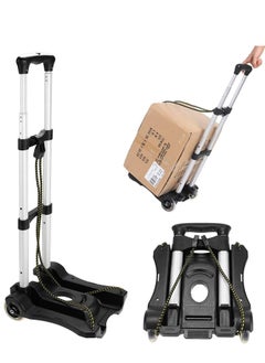 اشتري Folding Large Capacity Hand Truck and Heavy-Duty Luggage Trolley Shopping Car with Telescoping Handle Wheels في السعودية