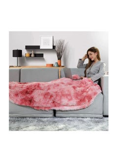 Buy Luxury Faux Fur Throw Blankets Winter Beds sofa Blanket Double Layer Fluffy Soft Warm Home Decor Imitated Faux Fur Mink Blanket 10 in UAE