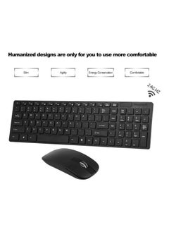 Buy Wireless Keyboard And Mouse Set English Black in Saudi Arabia