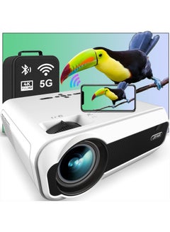 اشتري 1080P Projector 350ANSI 12000L 4k Support Outdoor Projector with WiFi and Bluetooth, Video Movie Home Theater Projector, Keystone&Zoom Compatible with HDMI,USB,AV,TV Stick,Phone,PS5 في الامارات