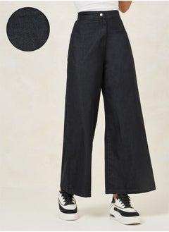 اشتري Lightweight Wide Leg Jeans with Button-Zip Closure في السعودية