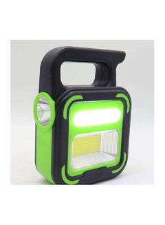 اشتري كشاف طوارئ LED خارجي يعمل بالطاقة الشمسية 3 في 1: كشاف، ومصباح يدوي، وشاحن USB (أخضر) في مصر