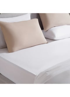 Buy Conscious Eucacel Fitted Sheet 180X200+33Cm - Bright White in UAE