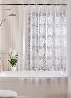 Buy 1-Piece Bathroom Translucent Shower Curtain Waterproof Square Shower Curtain 180x180 Centimeter in UAE