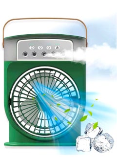 Buy Portable Mist Sprinkler Fan With 5 Water Outputs And 3 Speeds And 7 Different LEDs Light Colours 600ml Capacity in Saudi Arabia