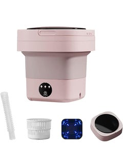 Buy Foldable Portable Washer,6.5 Liter Mini Washer with Drain Basket,Mini Spin Dryer with 3 Deep Cleaning Modes for Travel/Camping Items Wash(Pink) in Saudi Arabia