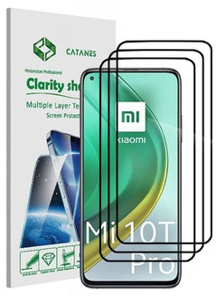 Buy 3 Pack For Xiaomi Mi 10T Pro 5G Screen Protector Tempered Glass Full Glue Back in UAE