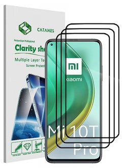 Buy 3 Pack For Xiaomi Mi 10T Pro 5G Screen Protector Tempered Glass Full Glue Back in UAE