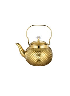 Buy Teapot with Removable Infuser, 1.2L Stainless steel Coffee & Tea Pots - Perfect filter for Loose Leaf Tea or Tea Bags (Gold in UAE